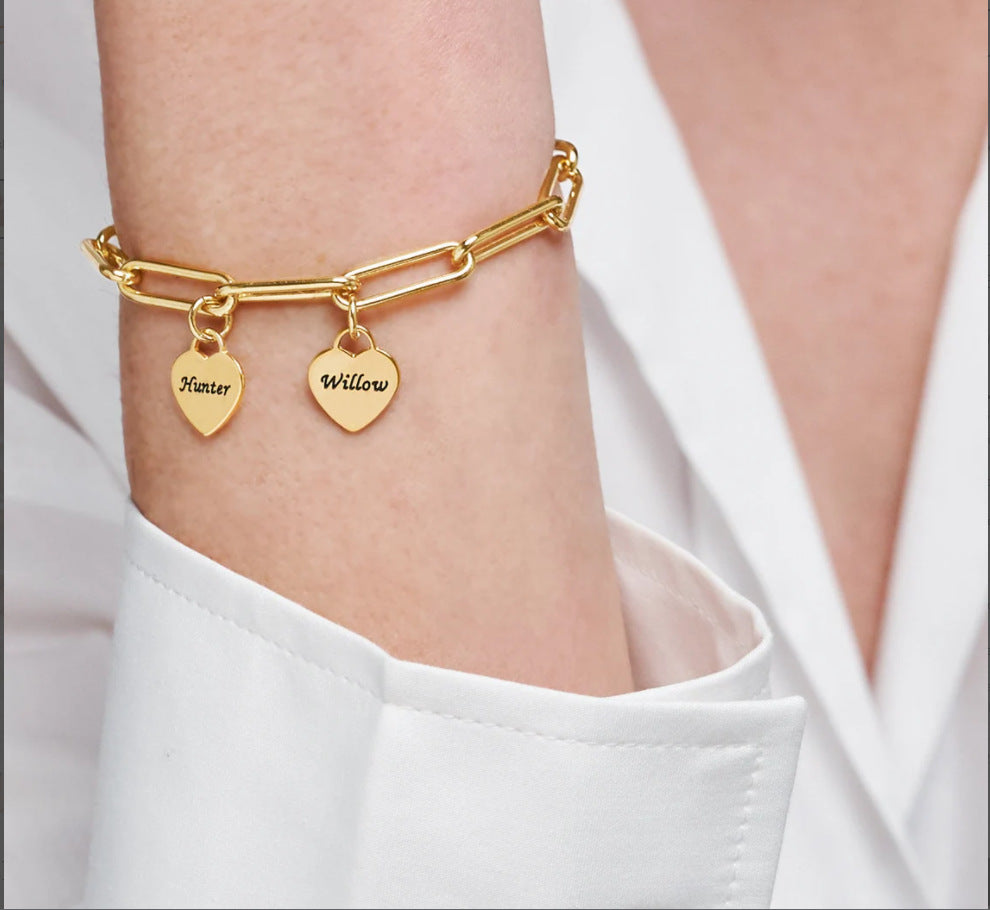 DIY Personalized Name Bracelet with Heart Pendant